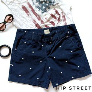 G H BASS & CO Mid Rise STAR Print Cotton Shorts 8